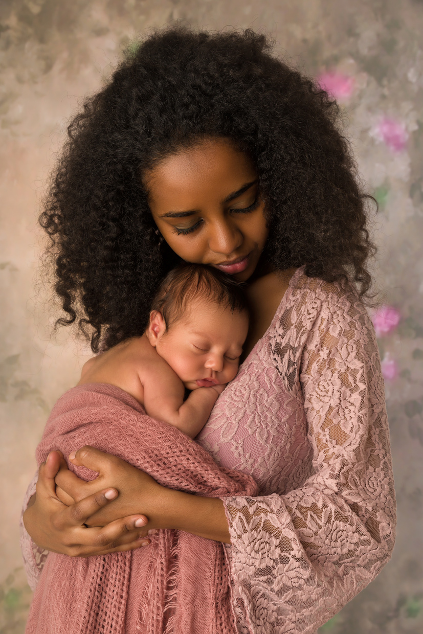 African Mother Holding Her Baby